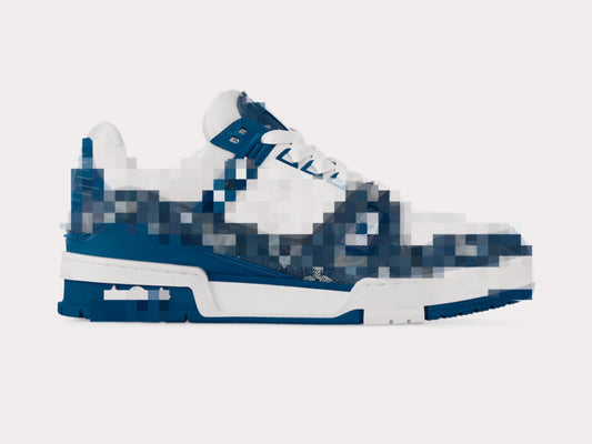 Train Blue & White